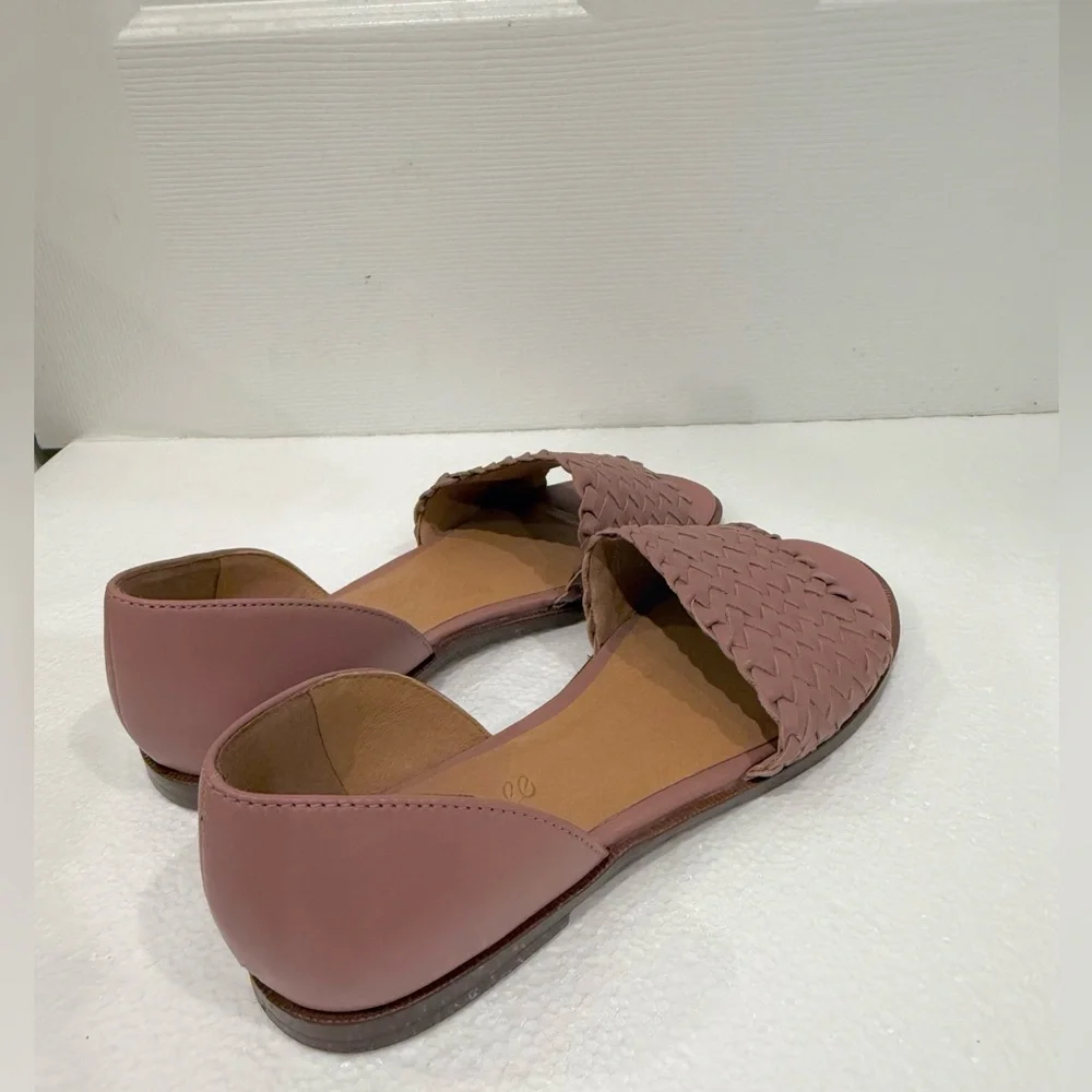 Madewell The Kinsley d'Orsay Flat Shoes in Woven Leather Women Size 8 Pink Nude - Picture 5 of 9